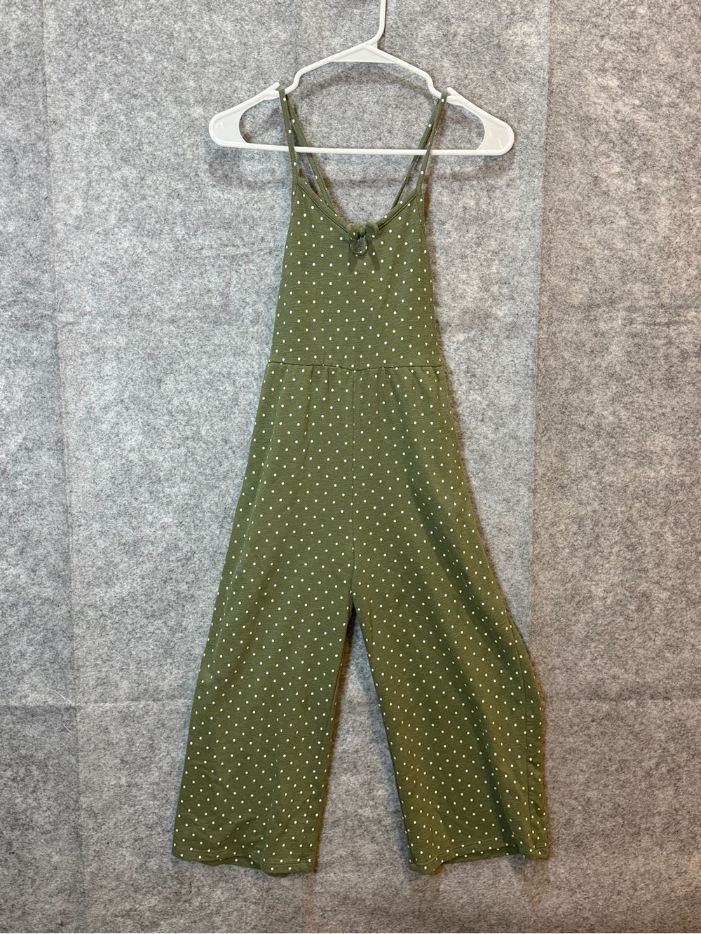 Old Navy Girls L 10-12 Green Polka Dot Wide Leg Jumpsuit Cottagecore